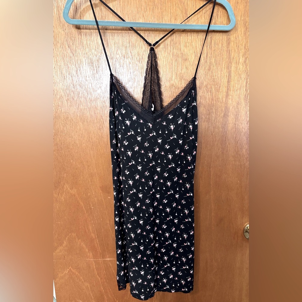 Victoria’s Secret black floral slip dress